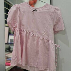 Pink Short Sleeve Blouse